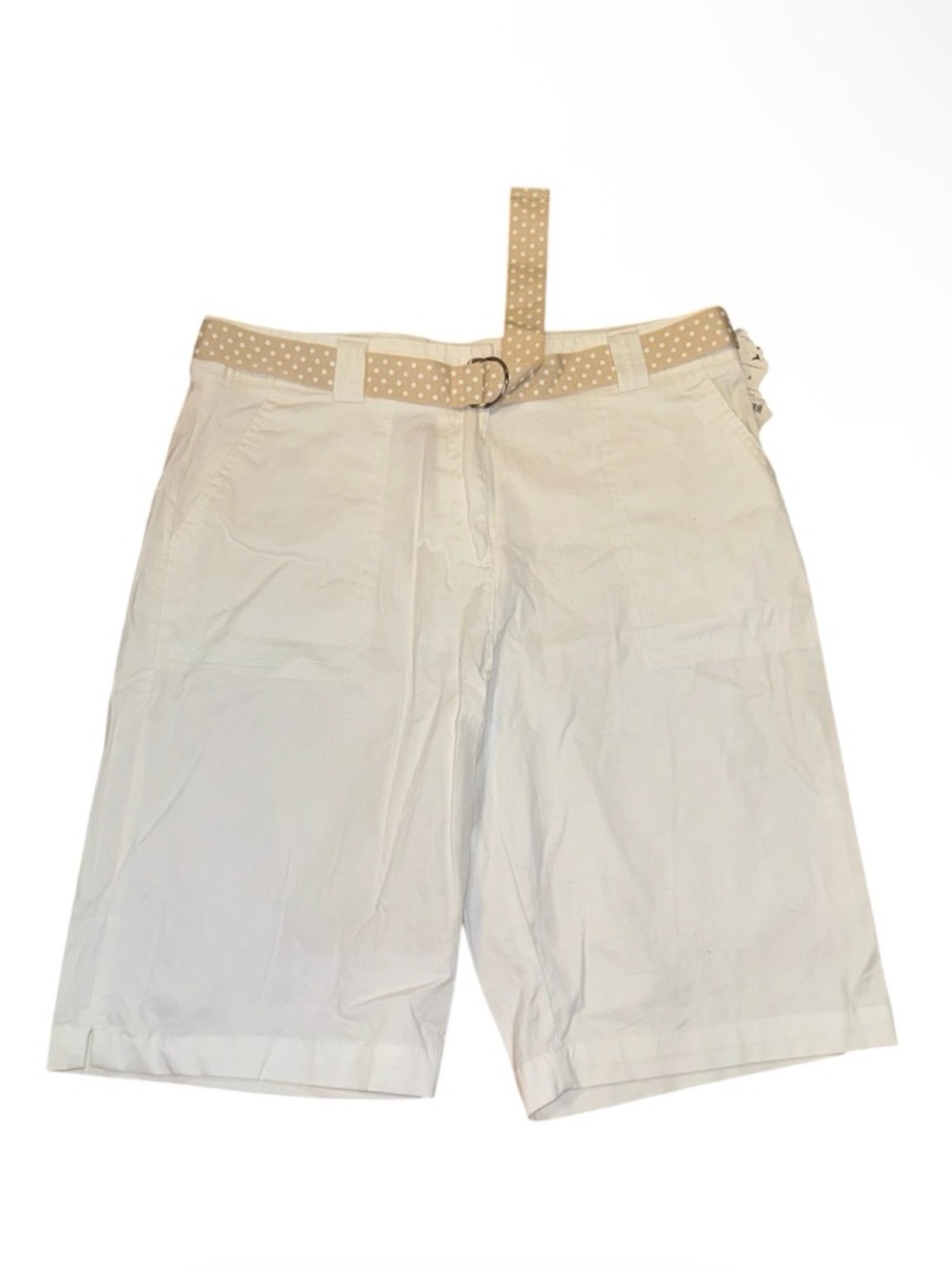White belted preppy shorts